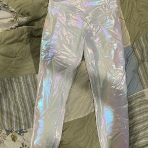 Zyia white unicorn luxe leggings, size 6-8